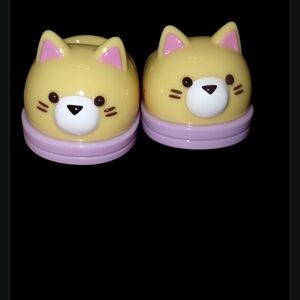 Cute Cat Kids Shoes - Yellow and Purple